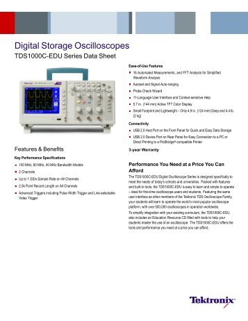 Digital Storage Oscilloscopes - TDS1000C-EDU Series - Tektronix