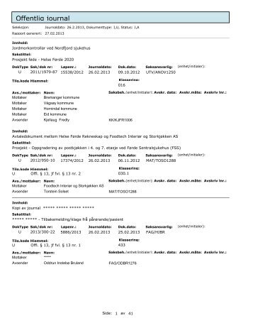 Offentleg journal 02 26 2013.pdf - Helse FÃ¸rde