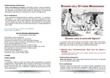 ROSARIO DELL'OTTOBRE MISSIONARIO "Eccomi ... - Webdiocesi
