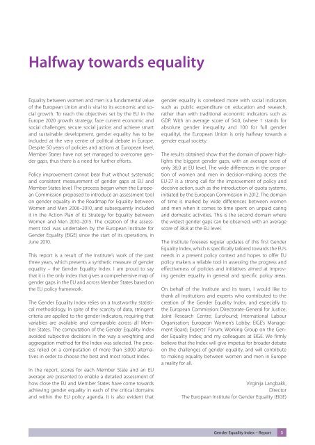 Gender Equality Index Report - European Institute for Gender ...