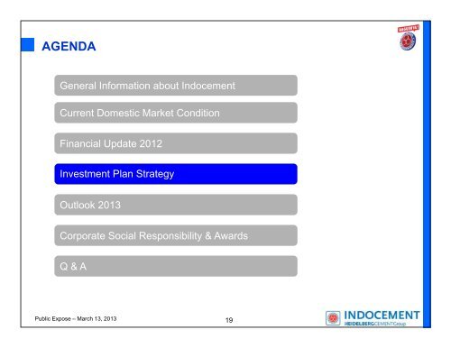PUBLIC EXPOSE - Indocement Tunggal Prakarsa, PT.