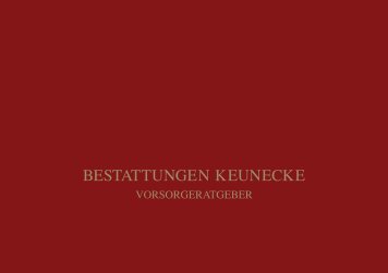 VORSORGERATGEBER - Bestattungen Keunecke