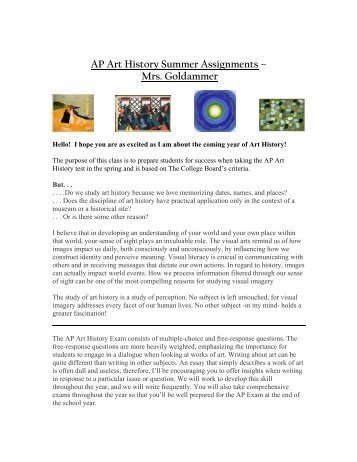 AP Art History Summer Assignments - St. Cecilia Academy