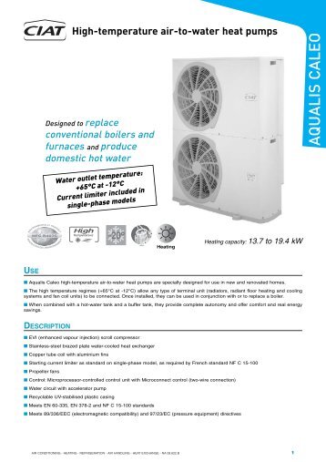 High-temperature air-to-water heat pumps - Euroconfort