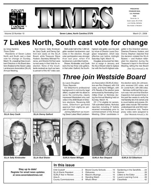 7 Lakes North, South cast vote for change - Seven Lakes Times