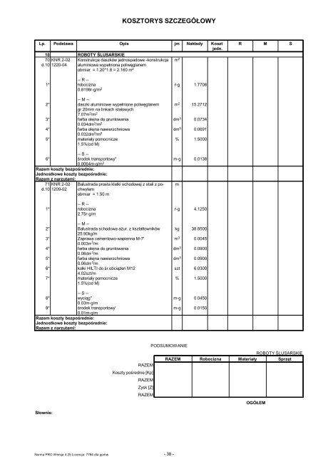 KOSZTORYS OFERTOWY - Krotoszyn