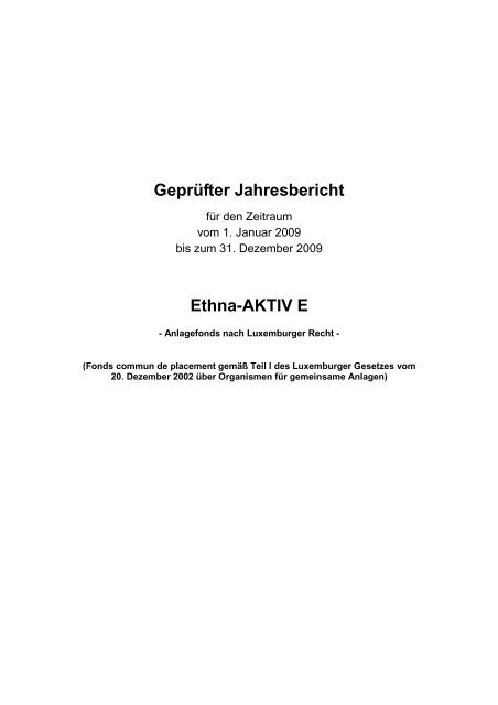 Jahresbericht Ethna-AKTIV E - 31.12.2009.pdf - Hedgeconcept.de
