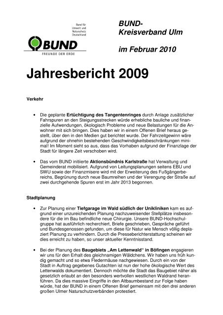 Jahresbericht 2009 - BUND