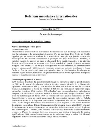 Relations monÃ©taires internationales - Jonathan Benchimol