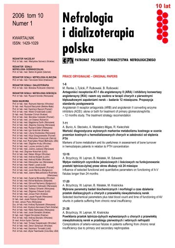 Nefrologia i dializoterapia polska - Wydawnictwo PrzeglÃ„Â…d Lekarski