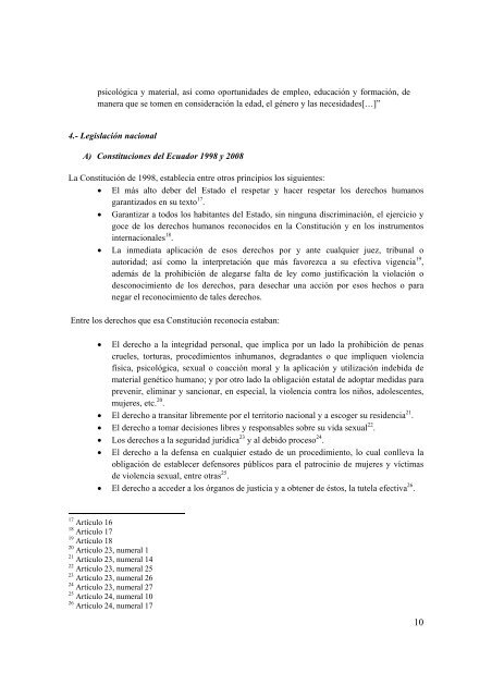 Informe TemÃ¡tico de la DefensorÃ­a del Pueblo del Ecuador ... - Acnur