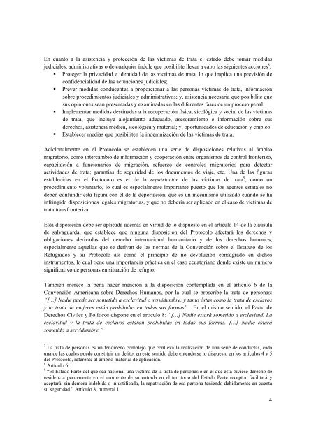 Informe TemÃ¡tico de la DefensorÃ­a del Pueblo del Ecuador ... - Acnur