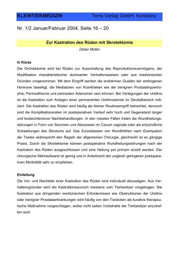 Kastration des RÃ¼den mit Skrotektomie - Dr. med. vet. Dieter MÃ¼ller