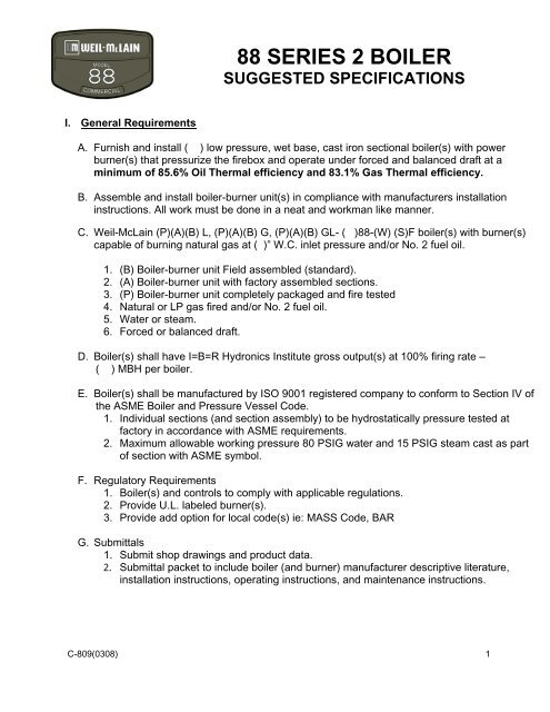 Series 2 Boiler Weil Mclain