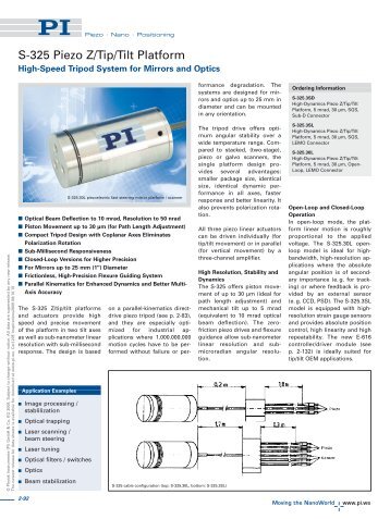 PDF Datasheet for - PZT & Piezo Actuators: Sub Nanometer ...