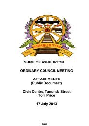Attachments - Ordinary Meeting of Council 17 July 2013 - Shire of ...