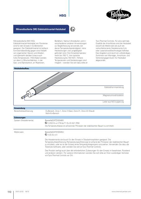 Industrielle Begleitheizungen - Pentair Thermal Management