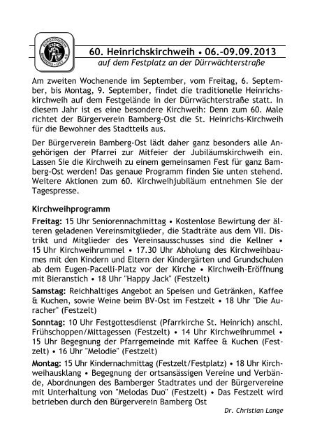 Pfarrbrief II/2013 - St. Heinrich Bamberg