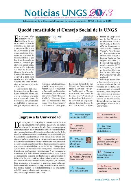 Noticias UNGS - Universidad Nacional de General Sarmiento