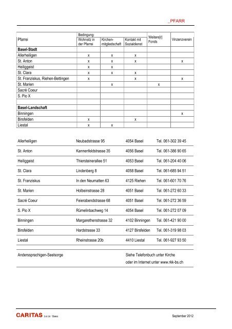 Stiftung - Caritas beider Basel