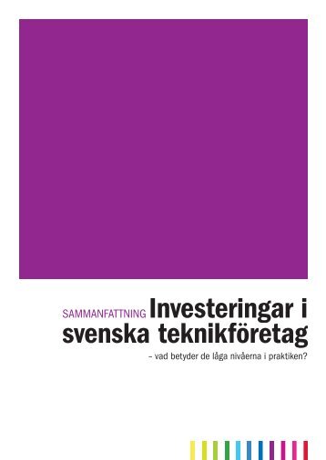 Sammanfattning av rapporten - TeknikfÃ¶retagen