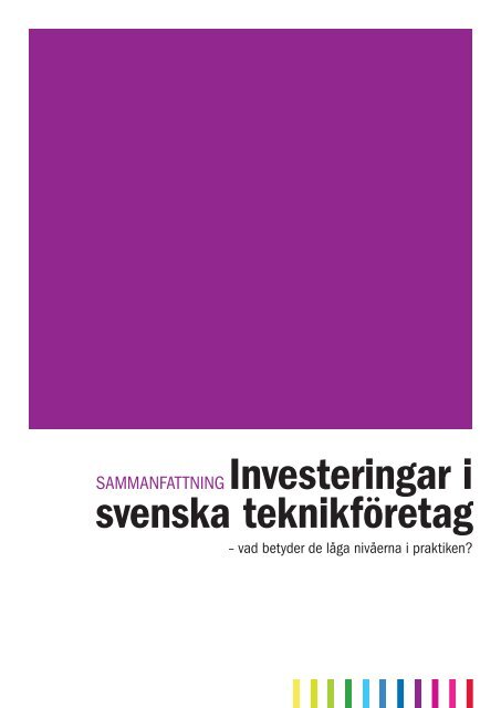 Sammanfattning av rapporten - TeknikfÃ¶retagen