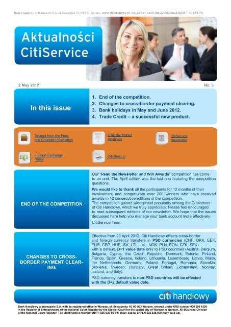 In This Issue - Citibank Handlowy