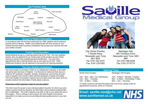 Practice Information leaflet[2] - Primary Health Care Online