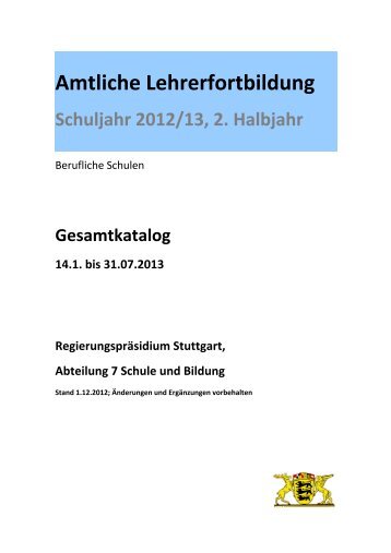 Amtliche Lehrerfortbildung - RegierungsprÃ¤sidium Freiburg