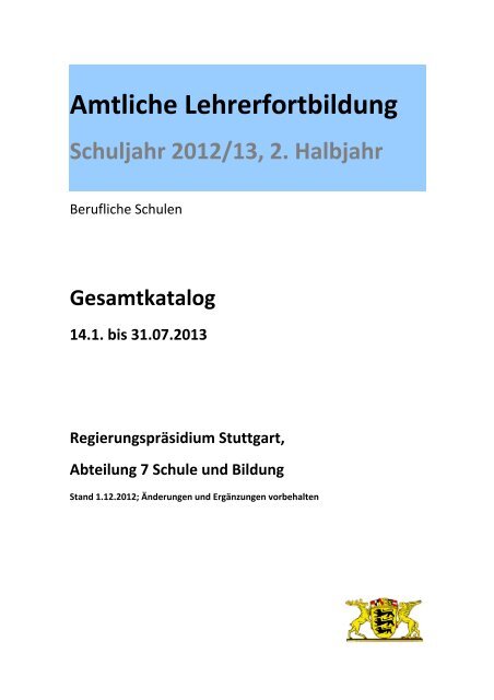 Amtliche Lehrerfortbildung - RegierungsprÃ¤sidium Freiburg