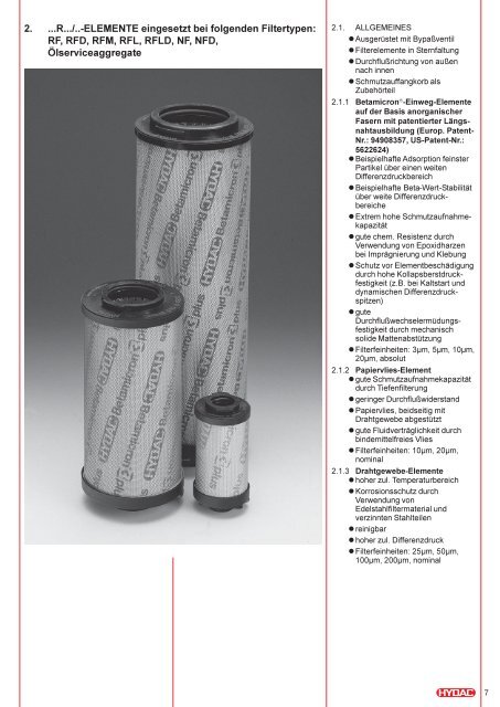 Hydac Filterelemente D und R.pdf - hywus.de