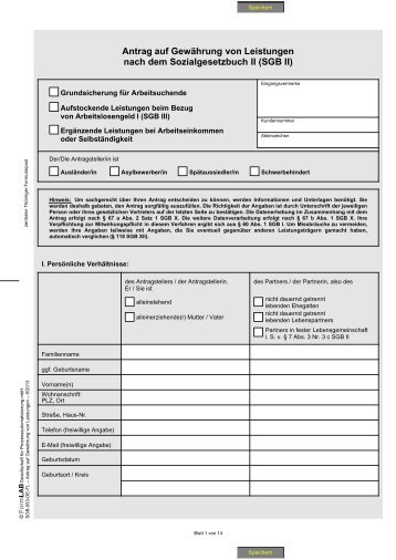 SGB II - Zentraler ThÃ¼ringer Formularservice