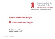 Geschäftsfeldstrategie Wettbewerbsstrategien - Prof. Dr. Bernd Venohr