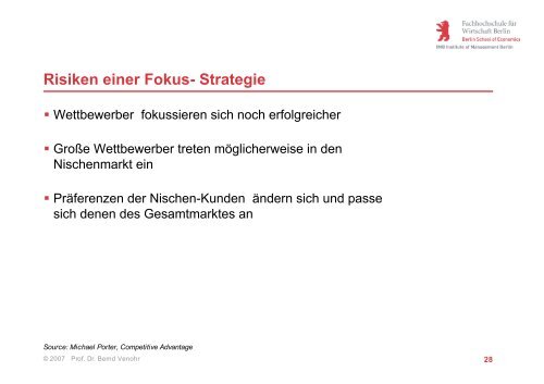 Geschäftsfeldstrategie Wettbewerbsstrategien - Prof. Dr. Bernd Venohr