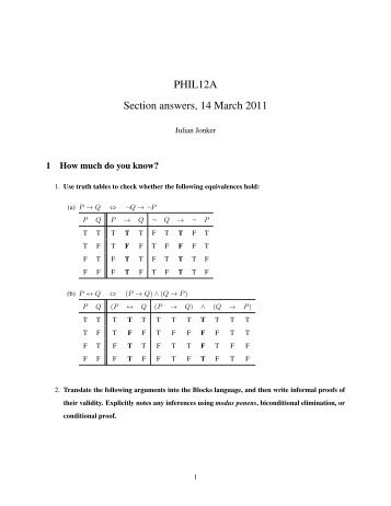 PHIL12A Section answers, 14 March 2011 - Philosophy