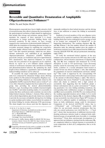 Angew. Chem. Int. Ed. 50, 1640 (2011) - HechtLab
