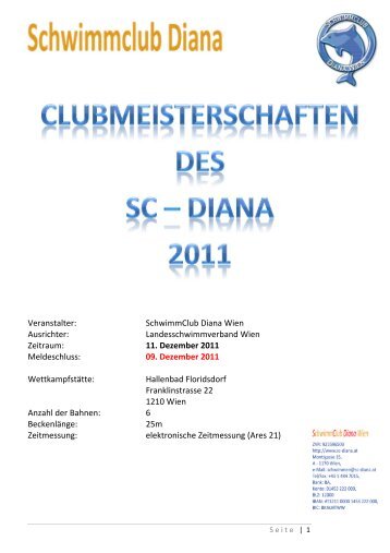 SchwimmClub Diana Wien Ausrichter - Landesschwimmverband Wien
