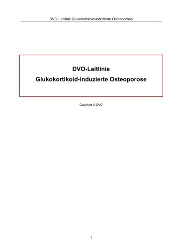 DVO-Leitlinie Glukokortikoid-induzierte Osteoporose