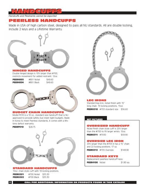 Oversize Handcuff Key - w/Key Ring - Nickel