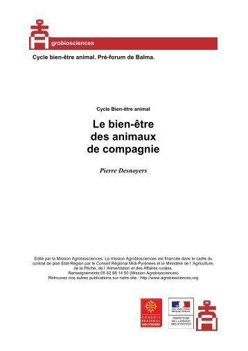 le bien-Ãªtre des animaux de compagnie. - PDF - Mission d'animation ...
