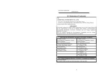 to download the Instek GFG-8210 manual (PDF) - Tequipment.net