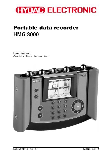 HMG 3000 User manual - HYDAC