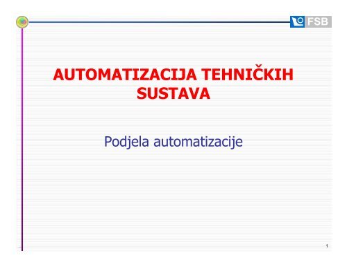 Podjela automatizacije - FSB