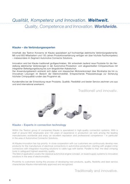 Automotive Connector Solutions Katalog - Gustav Klauke GmbH