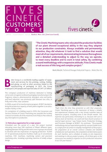 Read the testimonial of Bobst Mex SA - Fives