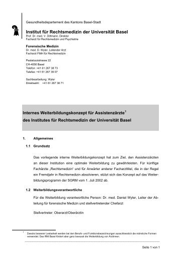 Institut fÃ¼r Rechtsmedizin der UniversitÃ¤t Basel - SGRM