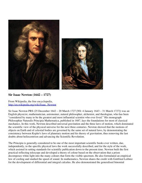 isaac newton research paper