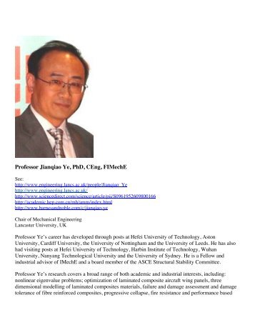 Professor Jianqiao Ye, PhD, CEng, FIMechE - Shellbuckling.com