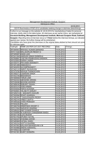 GD-PI reschedule 201.. - Management Development Institute