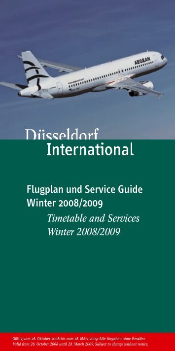 Flugplan und Service Guide Winter 2008/2009 - DÃ¼sseldorf